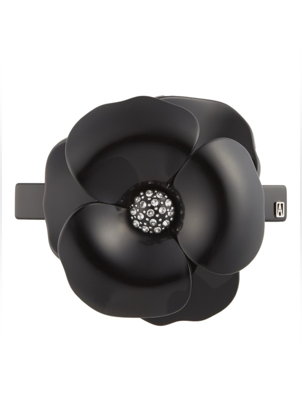 ALEXANDRE DE PARIS Black Acetate Camelia barrette